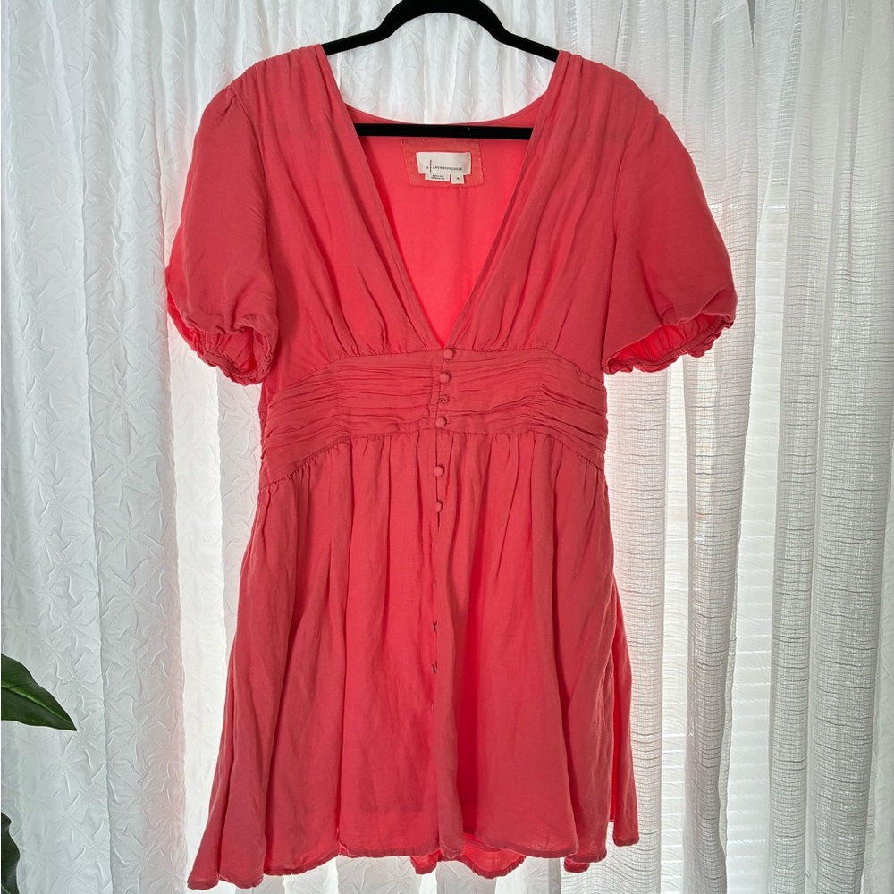 Anthropologie Vibrant Coral Dress